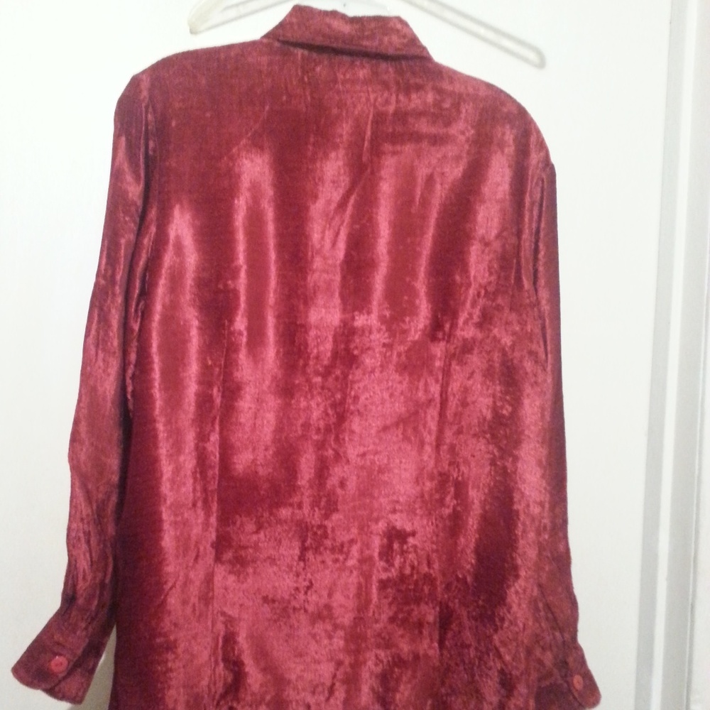 Don’t Mess With Texas women velvet blouse shirt Long Sleeve, RED, Small, New-WOT - Picture 5 of 7